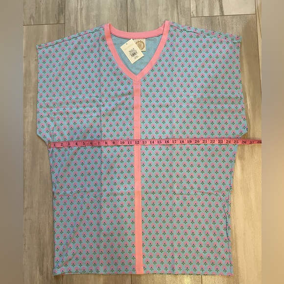 NWT TBBC Colada Holly Hills V-Neck Short Sleeve Printed Cotton Cover-Up Size S - Picture 6 of 10